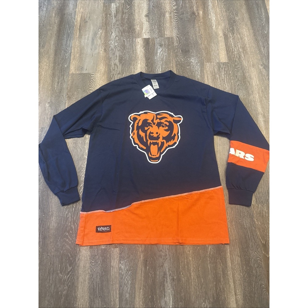 Chicago Bears Refried Apparel Upcycled Long Sleeve T Shirt Men's Large NWT